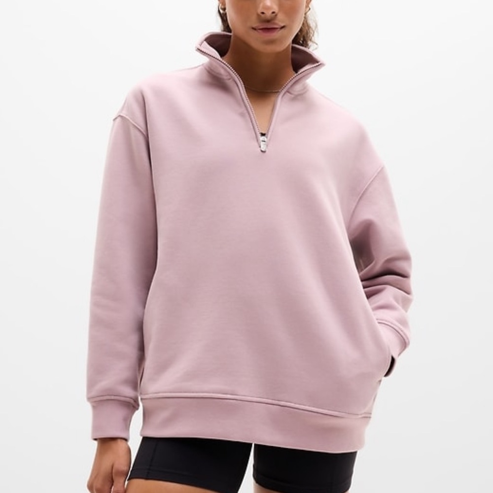 Athleta Forever Fleece 1/4 Zip Sweatshirt